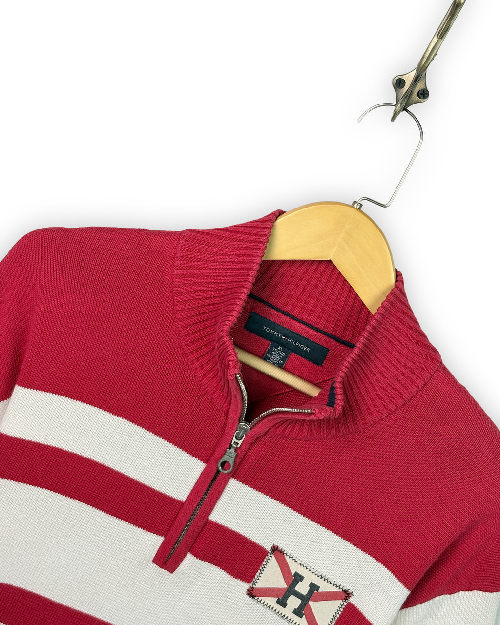 TOMMY HILFIGER QUARTER-ZIP SWEATER - XL