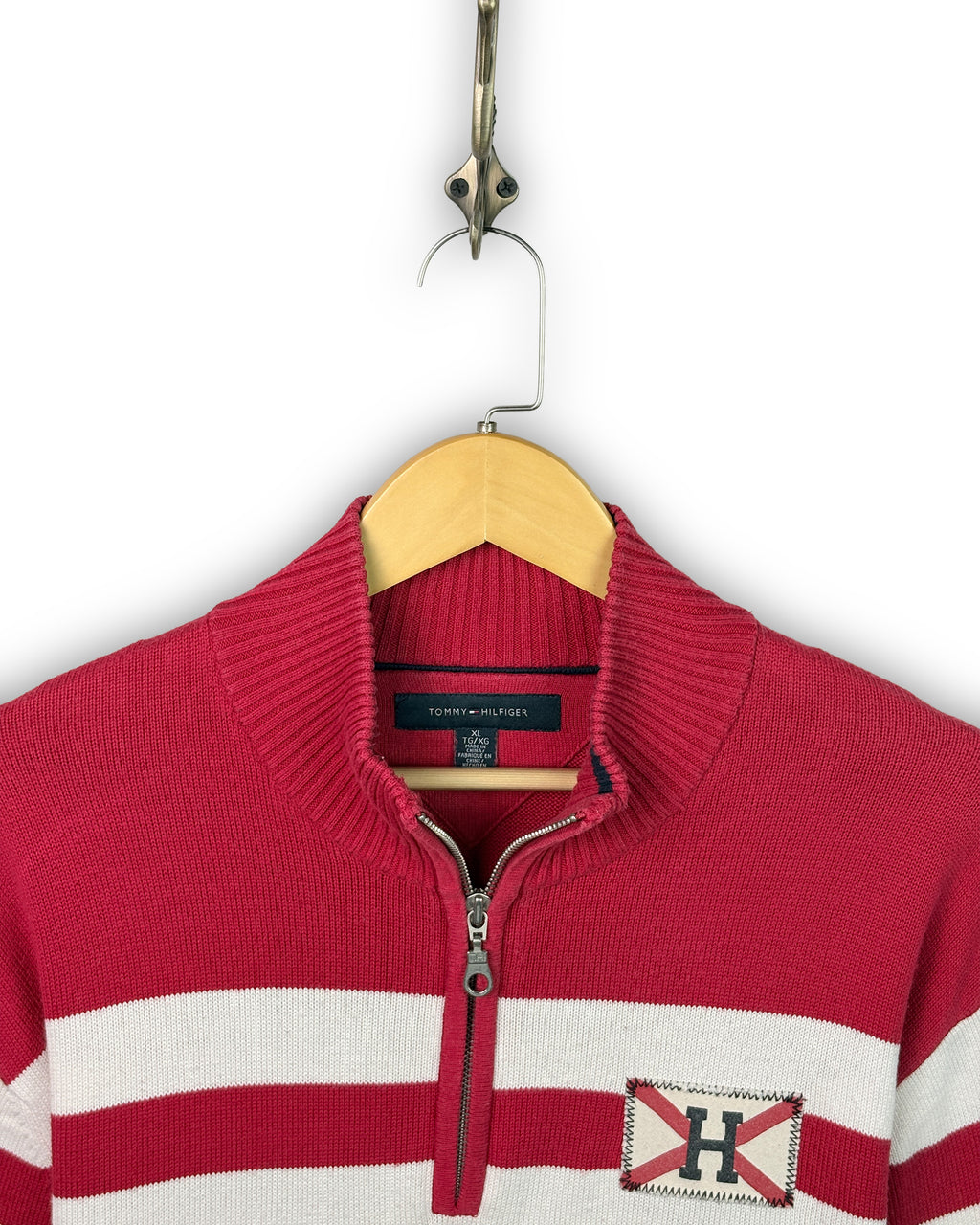 TOMMY HILFIGER QUARTER-ZIP SWEATER - XL
