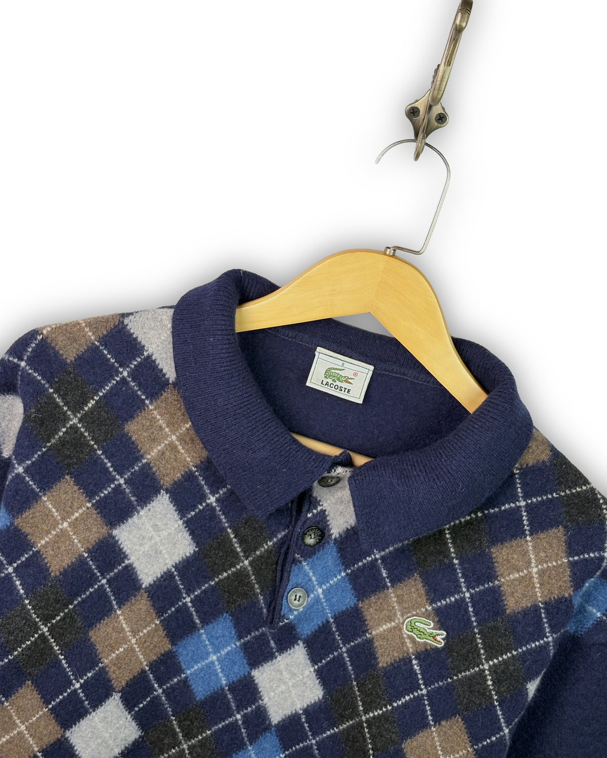 LACOSTE 90s PURE WOOL SWEATER - M