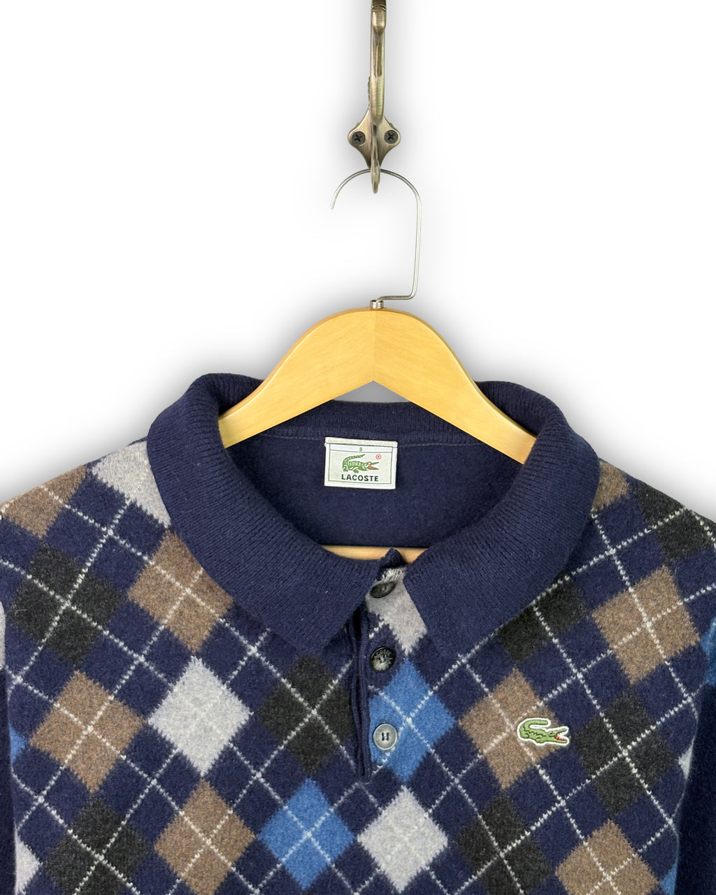 LACOSTE 90s PURE WOOL SWEATER - M