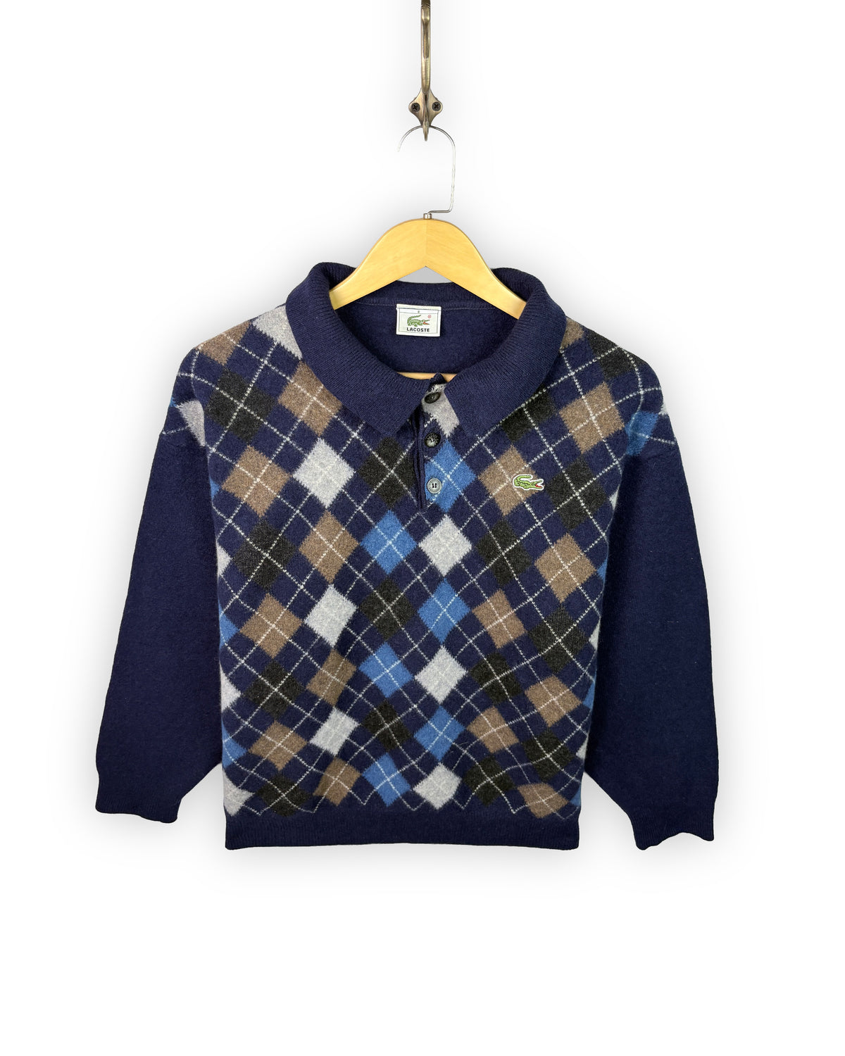 LACOSTE 90s PURE WOOL SWEATER - M