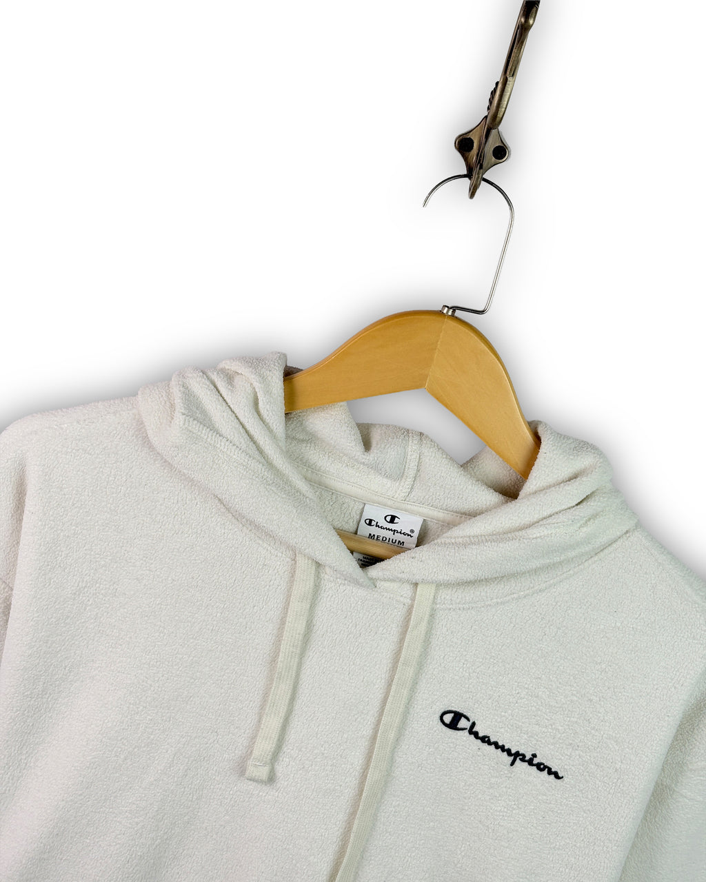 CHAMPION CROPPED FLEECE HOODIE - L