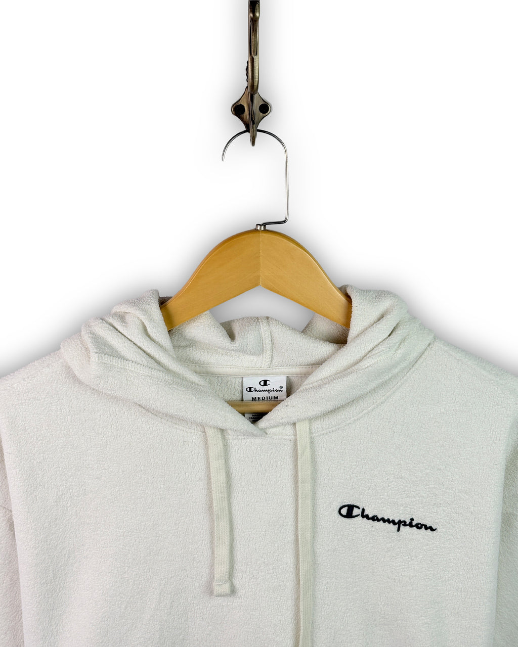 CHAMPION CROPPED FLEECE HOODIE - L