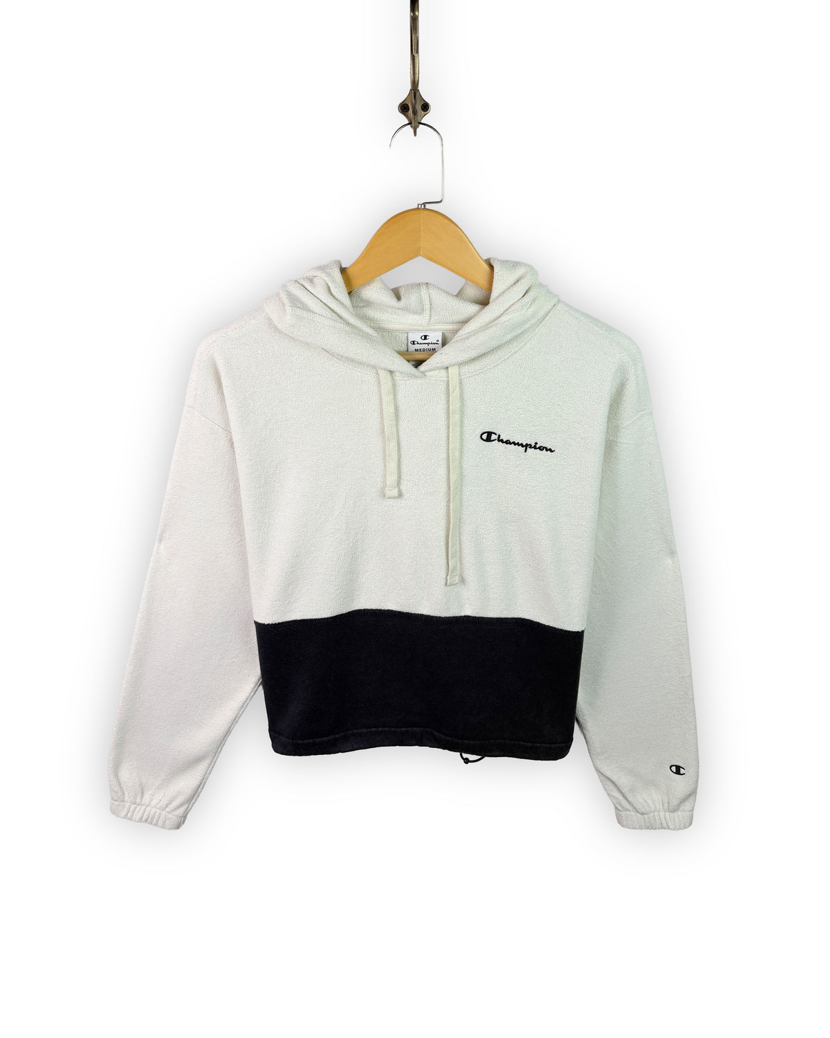 CHAMPION CROPPED FLEECE HOODIE - L
